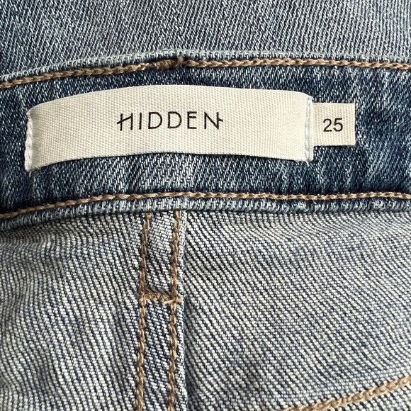 Hidden Jeans Zoey Mom Fit Button Fly Distressed Straight‎ Leg Jeans Size 25 - Picture 8 of 9